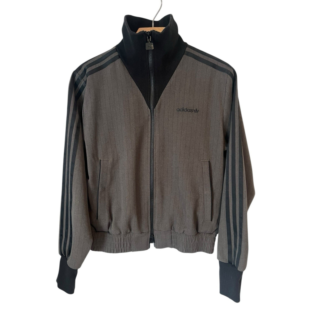 Adidas Tailored TT Jacket Womens Small Olive Black Stripe Full Zip High Neck NWT